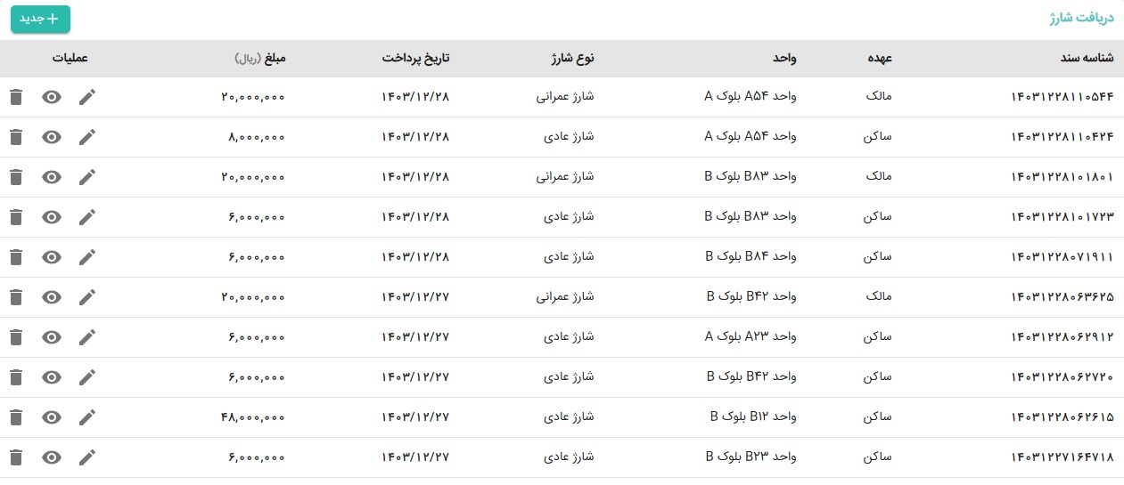 دریافت شارژ